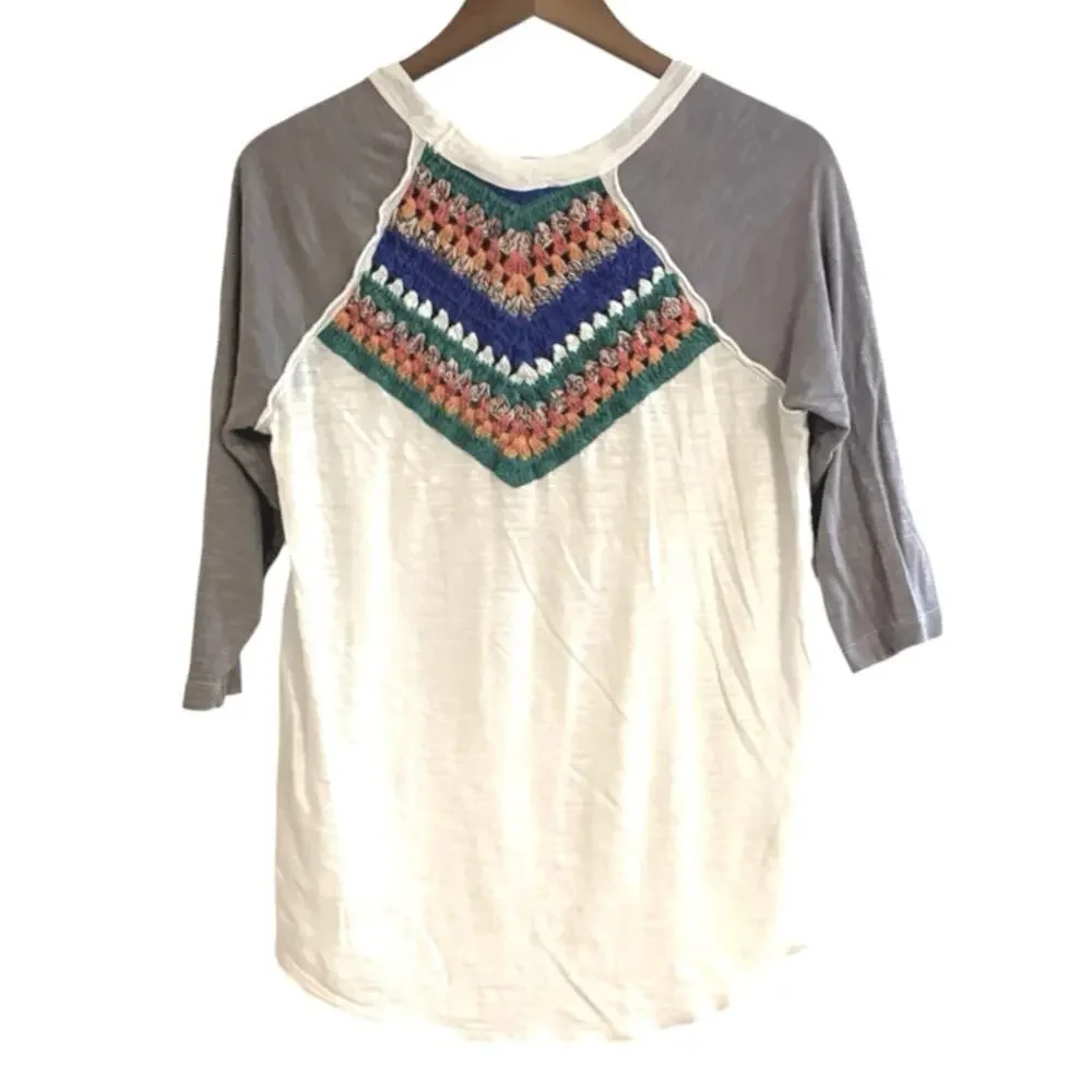 Free People We The Free Spring Bound Crochet Detail Top in size Medium.